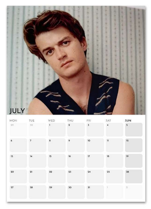 Joe Keery July 2026 calendar page