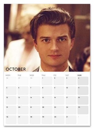 Joe Keery October 2026 calendar page