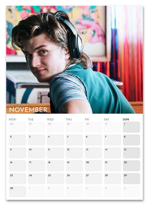 Joe Keery November 2026 calendar page
