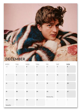 Joe Keery December 2026 calendar page
