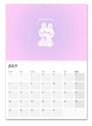 Teenager Positivity July 2026 calendar page