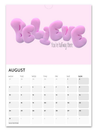 Teenager Positivity August 2026 calendar page
