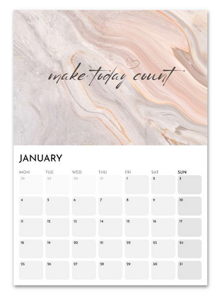 Teenager Positivity January 2027 calendar page