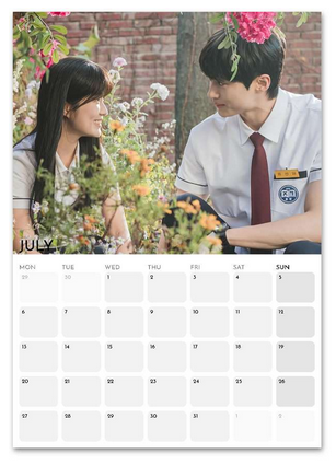 Lovely Runner July 2026 calendar page