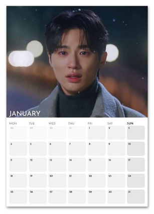 Lovely Runner January 2027 calendar page