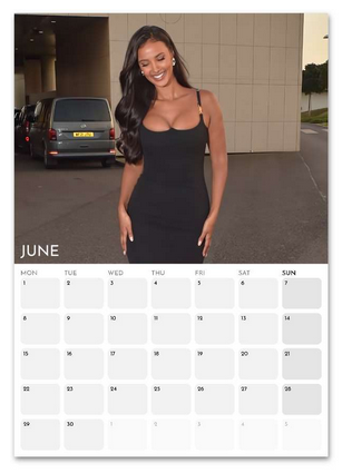 Maya Jama June 2026 calendar page