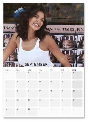 Maya Jama September 2026 calendar page