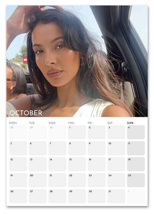 Maya Jama October 2026 calendar page