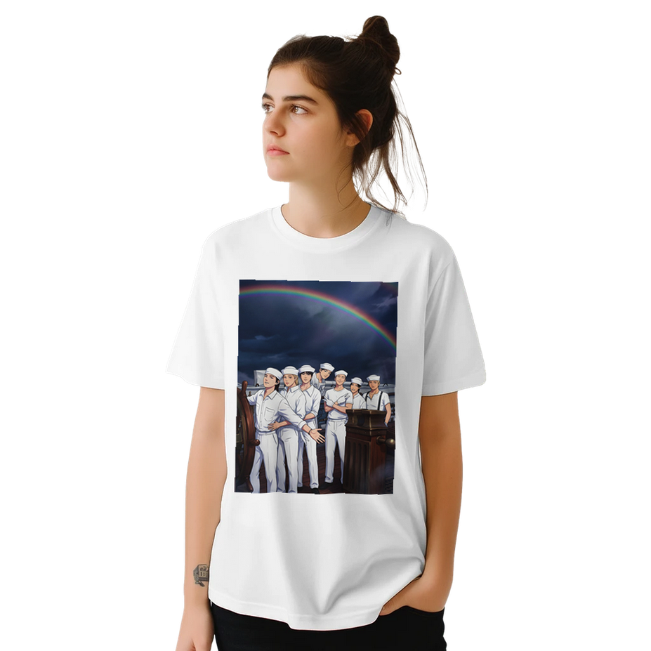BTS fan T‑shirt featuring atmospheric front artwork