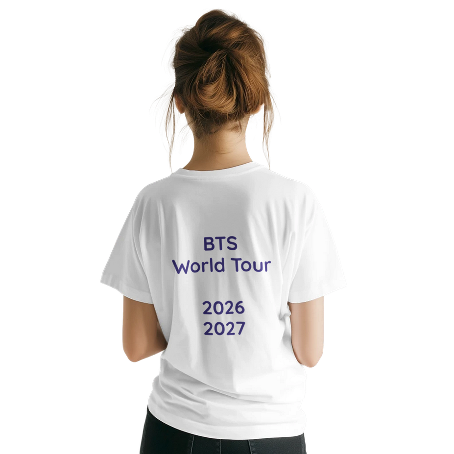 Unisex BTS tour era tee in black or white