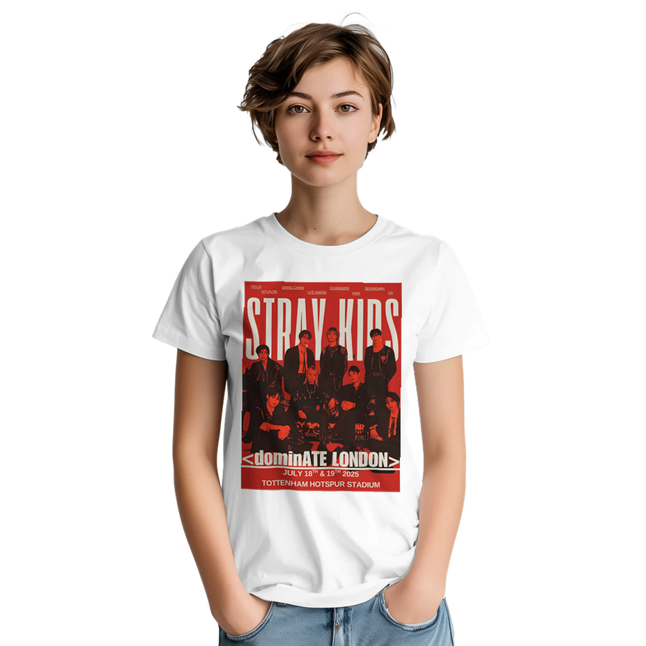 Stray Kids concert merch tee in white