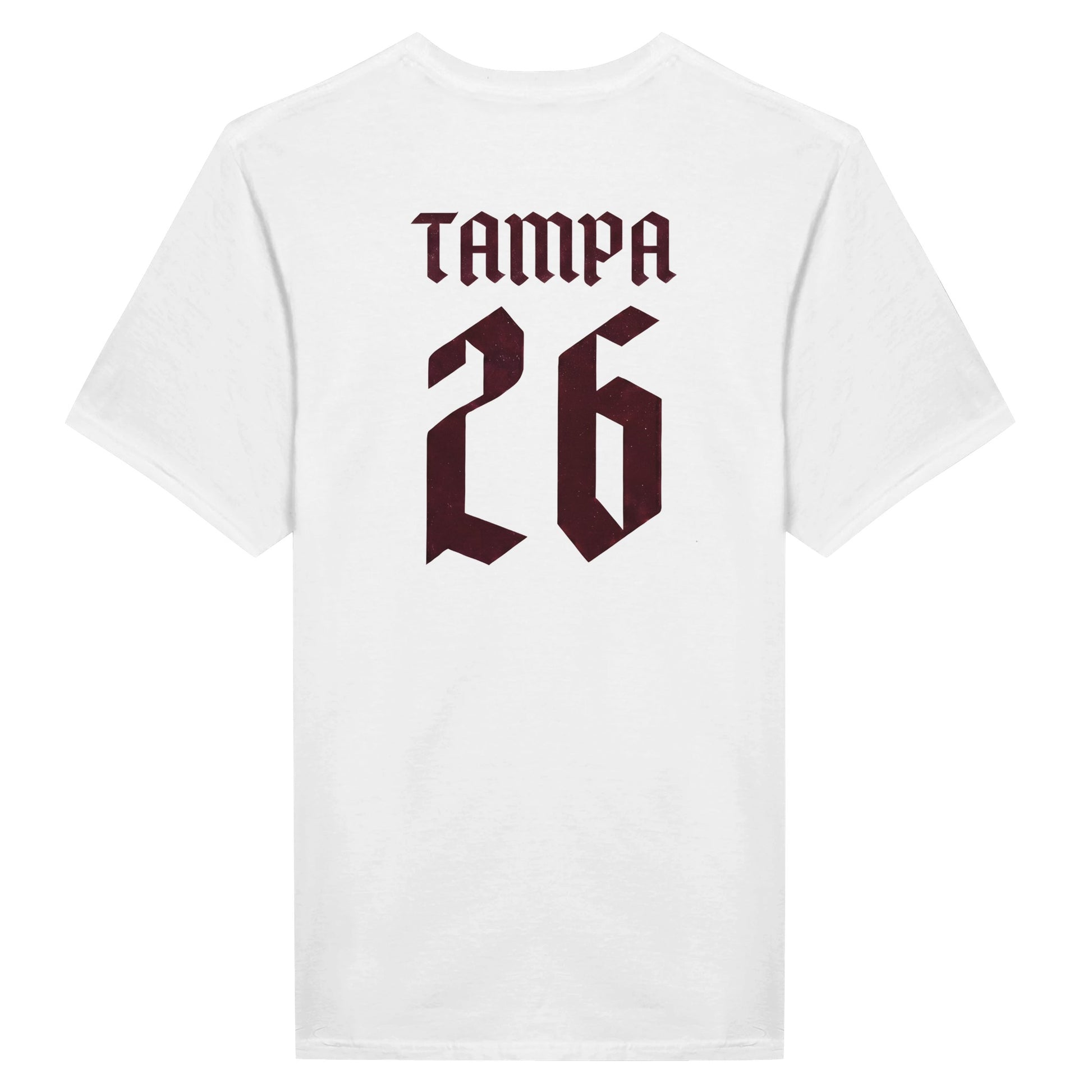 Back view of BTS ARIRANG 2026 Tampa Tour T‑Shirt featuring bold TAMPA 26 print