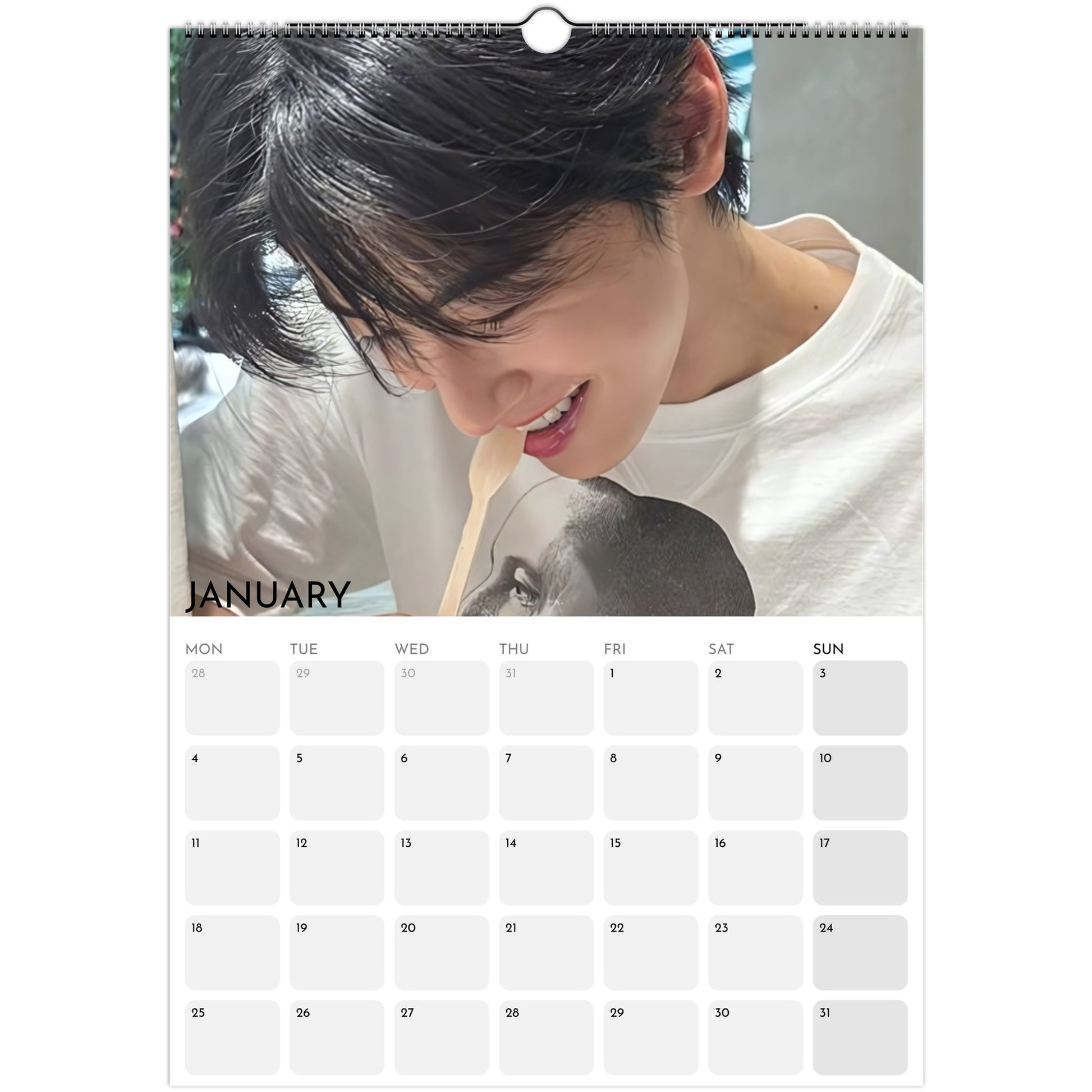 Cha Eun‑woo 2026 A3 wall calendar January