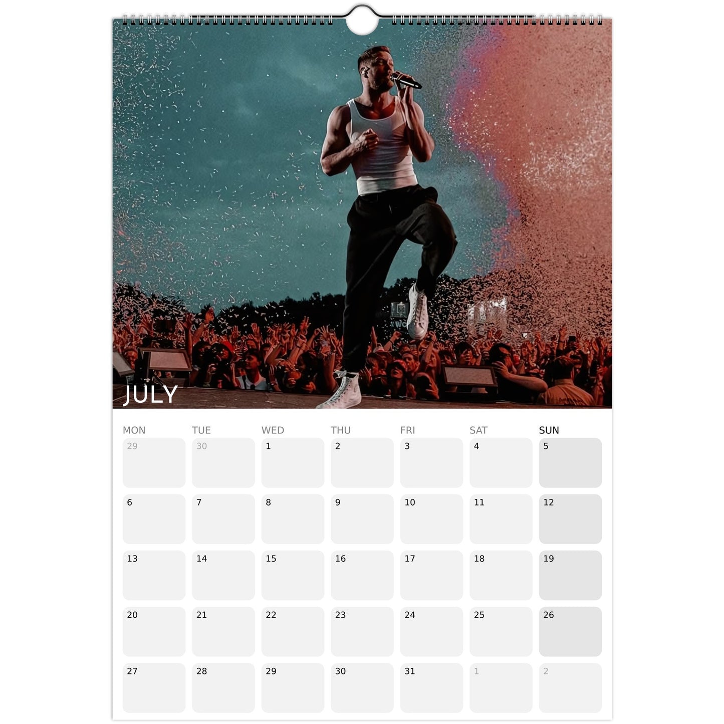 Imagine Dragons 2026 A3 wall calendar July