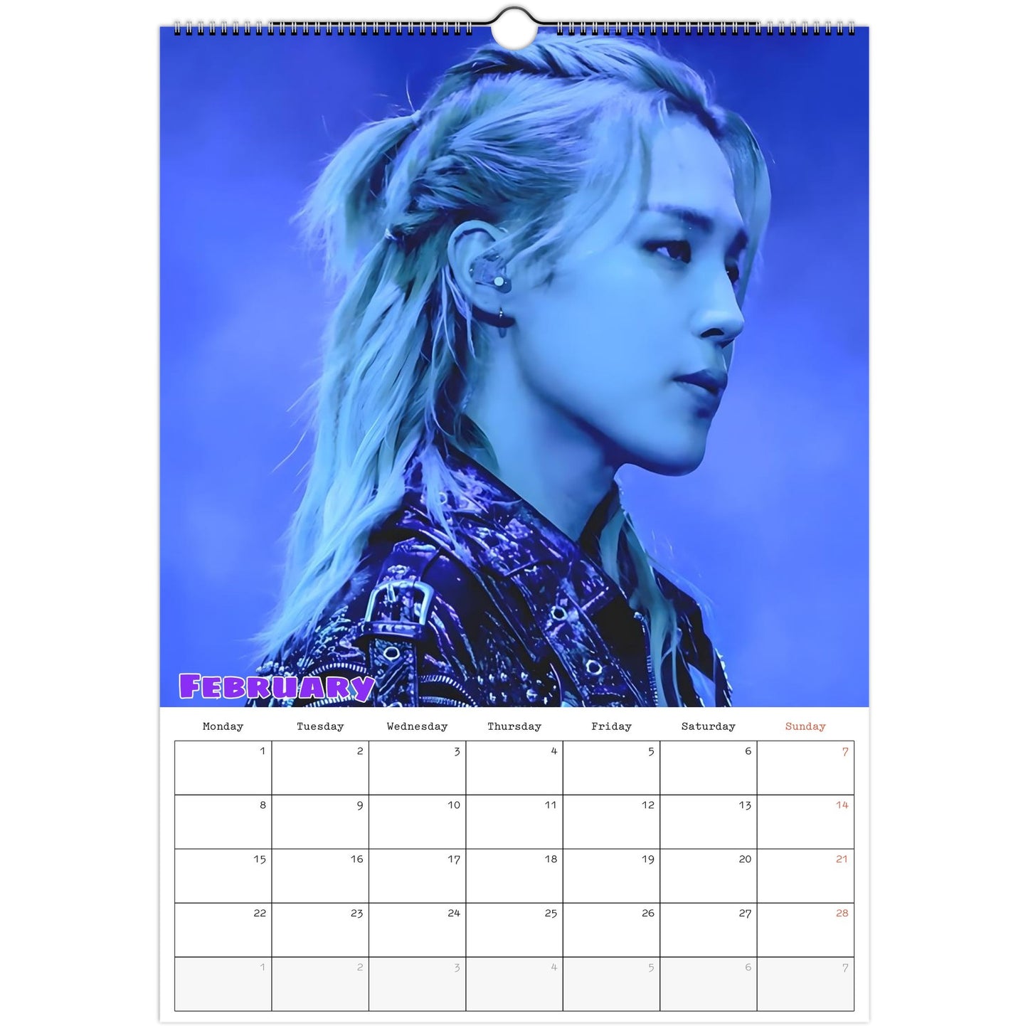 BTS Jimin Calendar 2027 February page