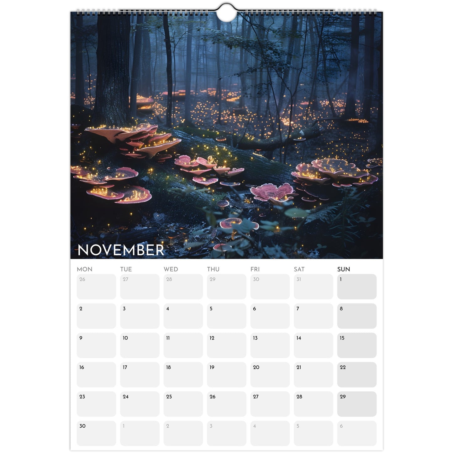 Enchanted Forest 2026 A3 wall calendar November