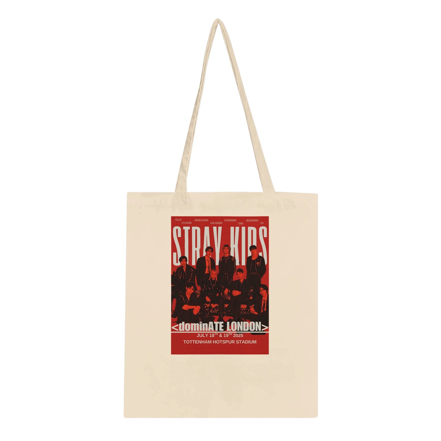 Natural Stray Kids dominATE tour tote bag