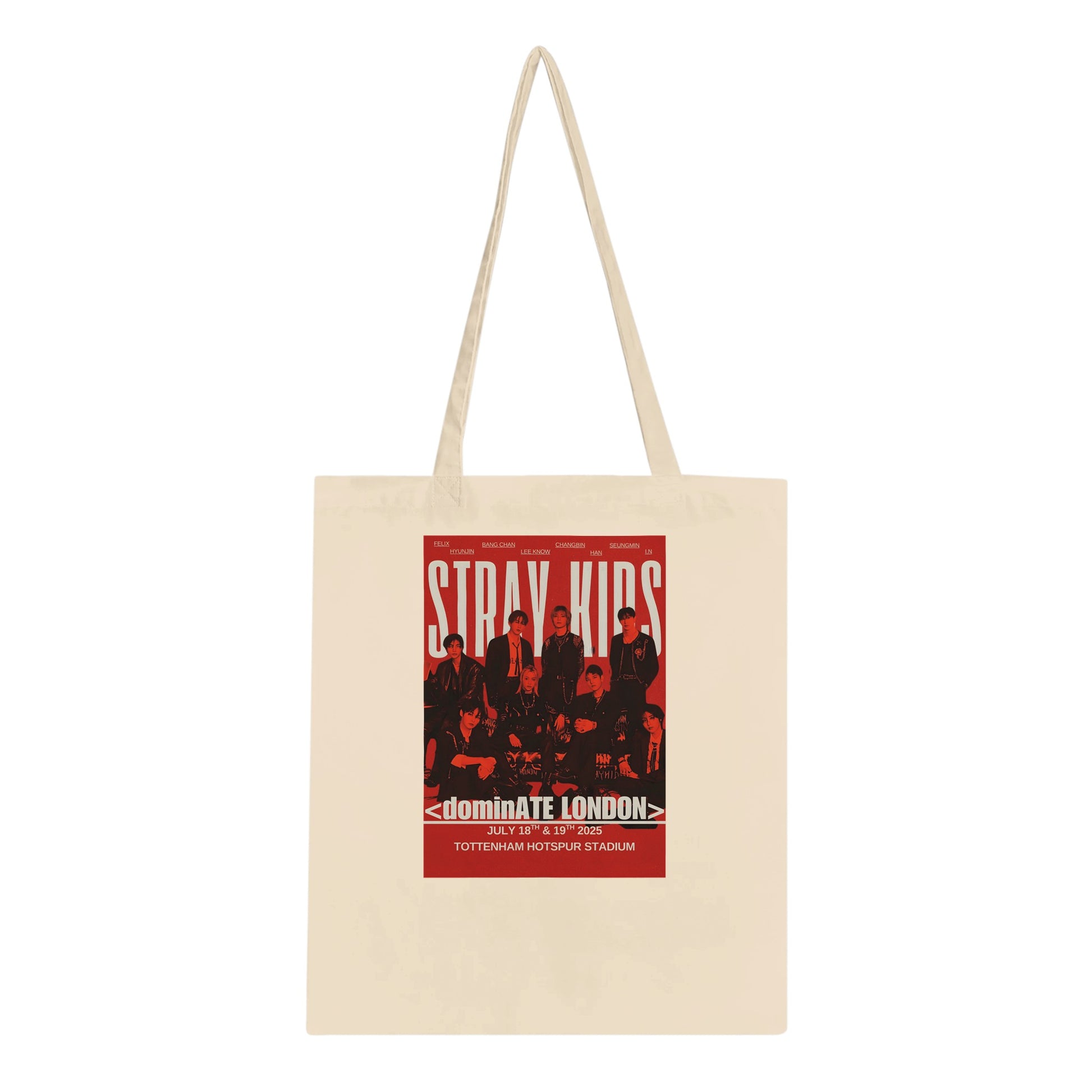 Natural Stray Kids dominATE tour tote bag
