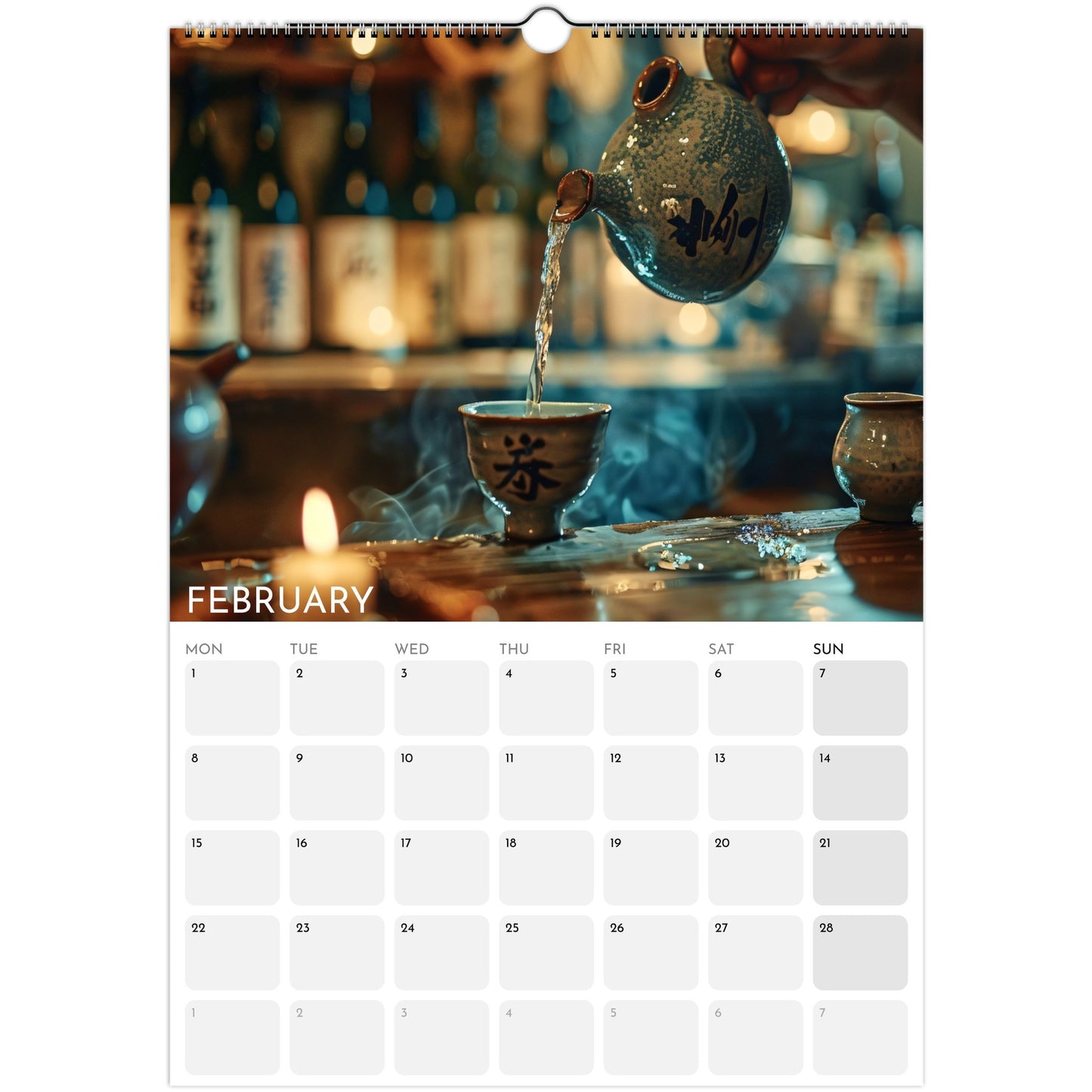 Tea Lovers 2026 A3 wall calendar February