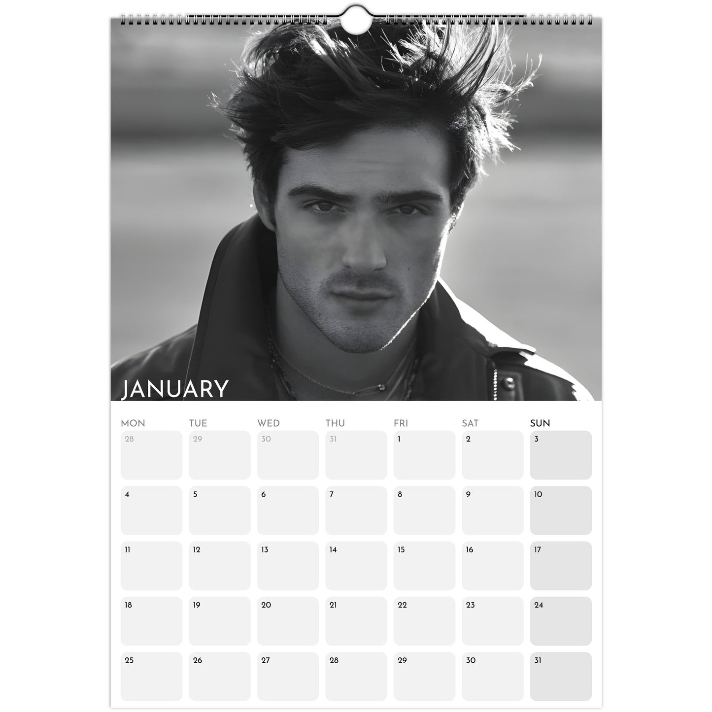 Jacob Elordi 2026 A3 wall calendar January