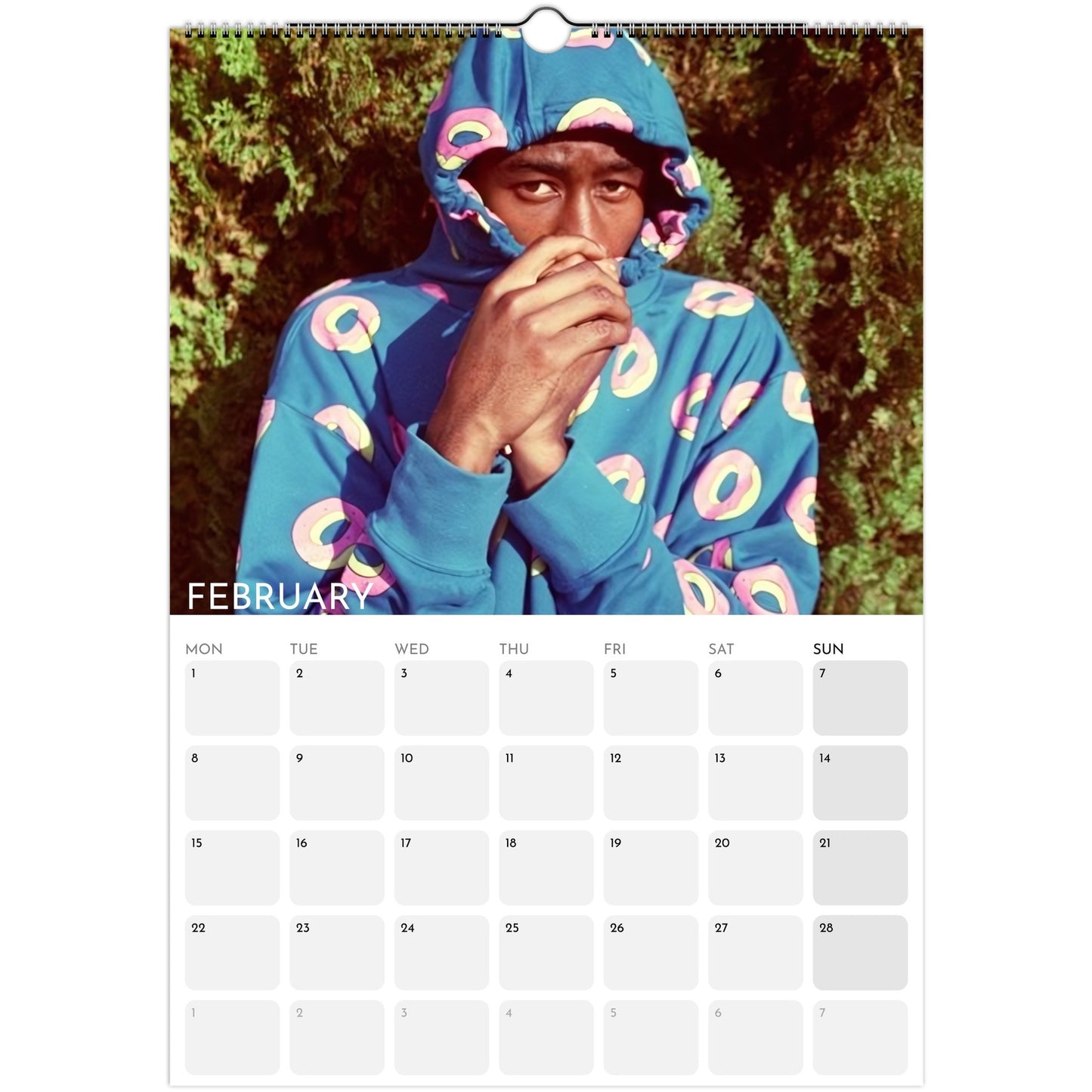 Tyler, The Creator 2026 A3 wall calendar February