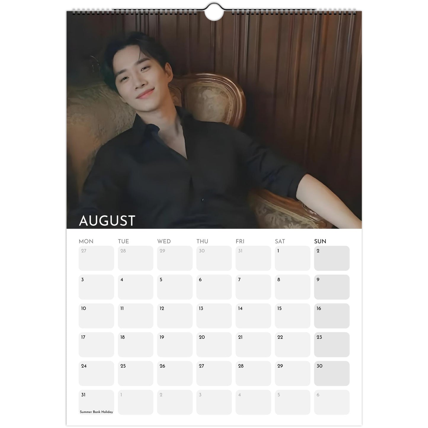 Lee Jun‑ho 2026 A3 wall calendar August