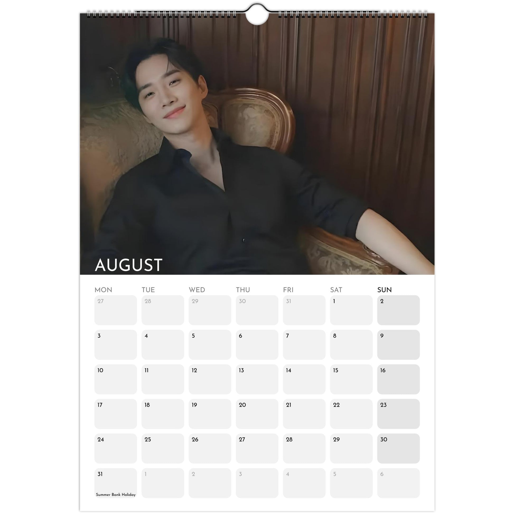Lee Jun‑ho 2026 A3 wall calendar August