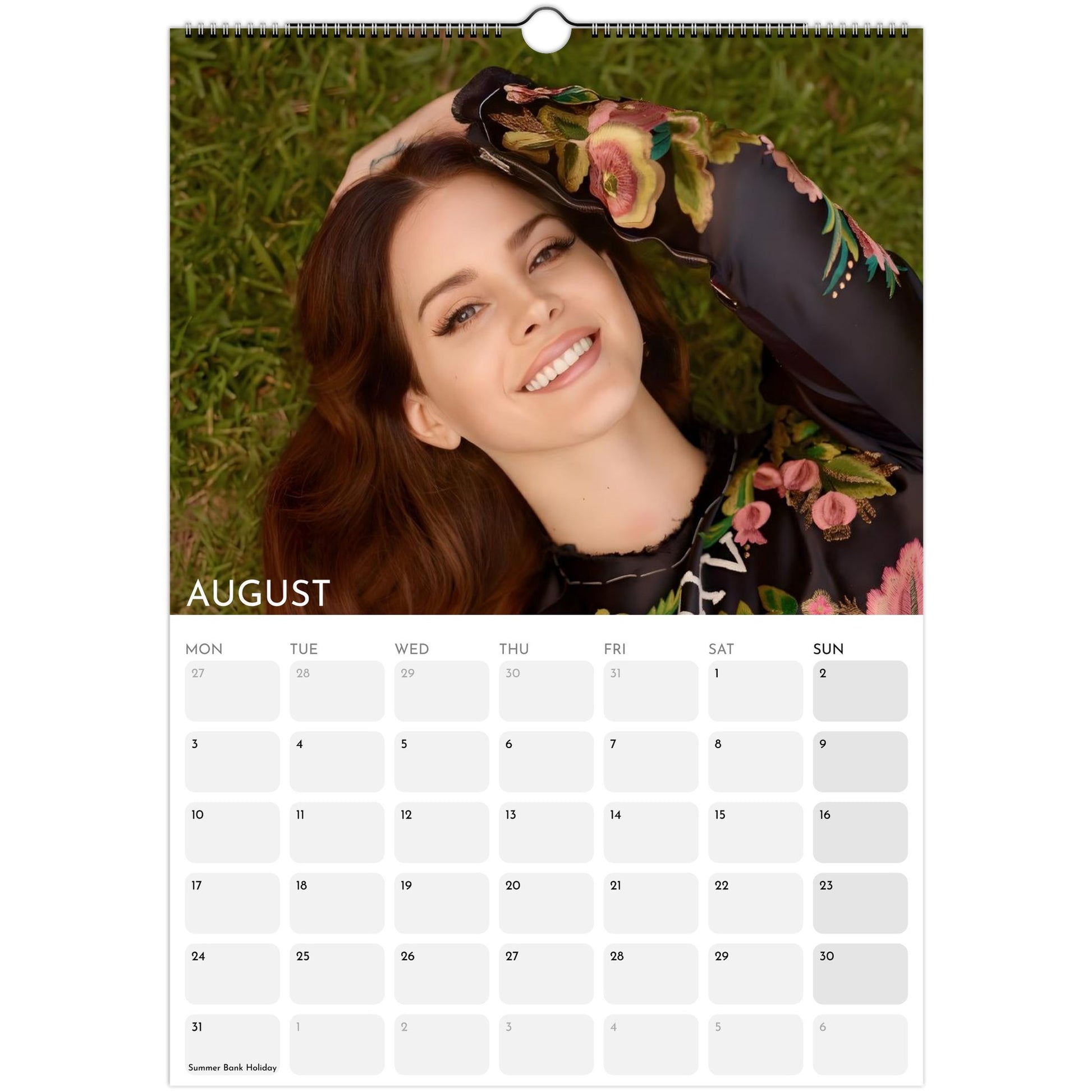 Lana Del Rey 2026 A3 wall calendar August