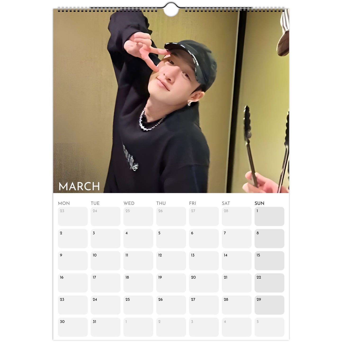 Stray Kids Bang Chan 2026 A3 wall calendar March