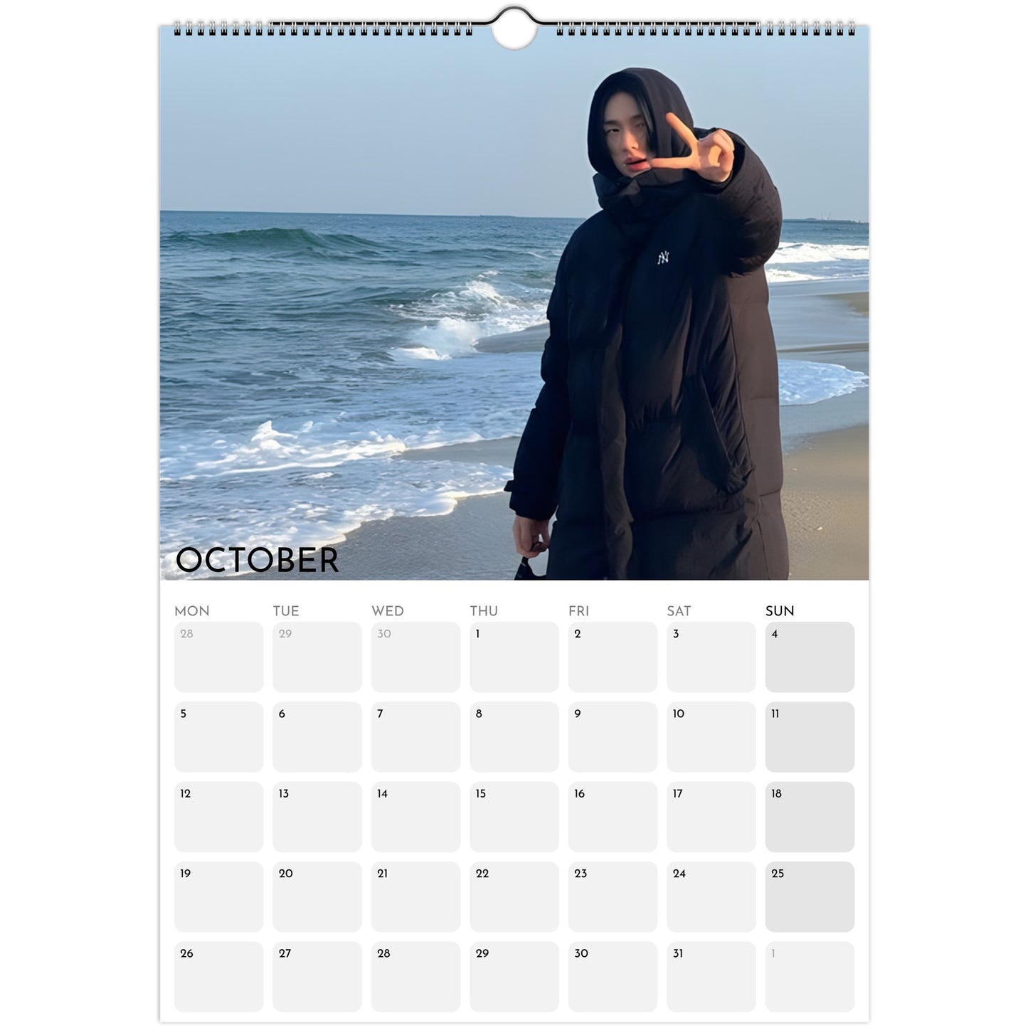 Stray Kids Hyunjin Boyfriend Style 2026 A3 wall calendar October