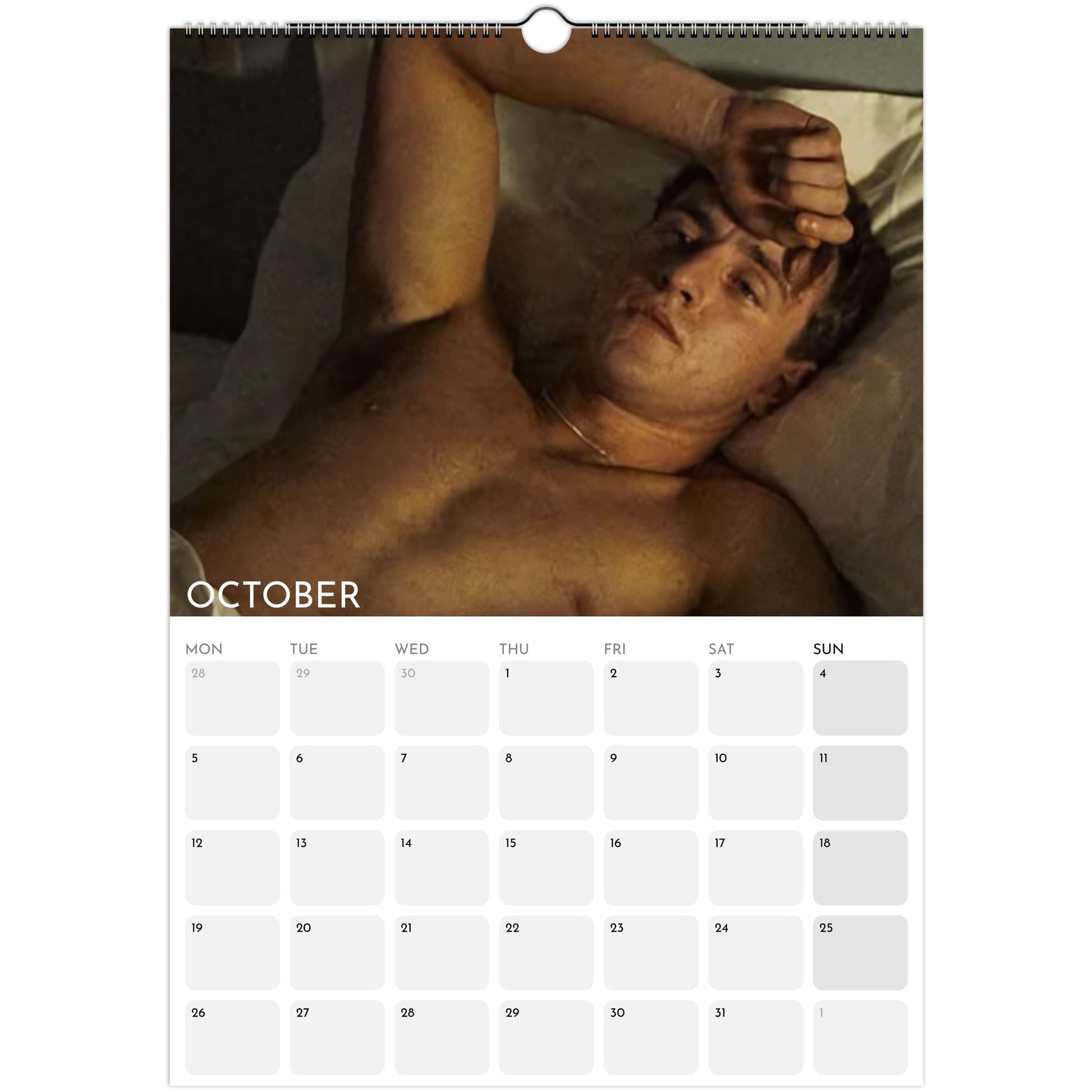 Paul Mescal 2026 A3 wall calendar October