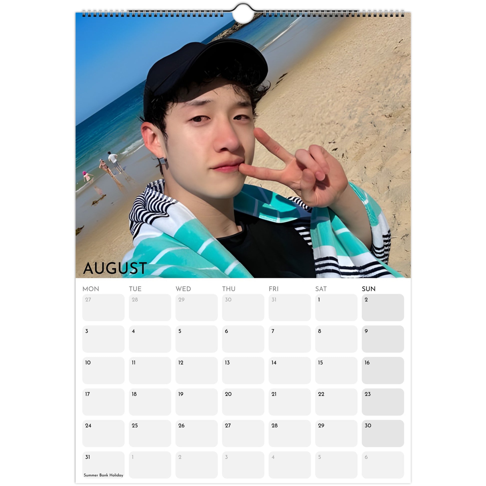 Stray Kids Bang Chan 2026 A3 wall calendar August