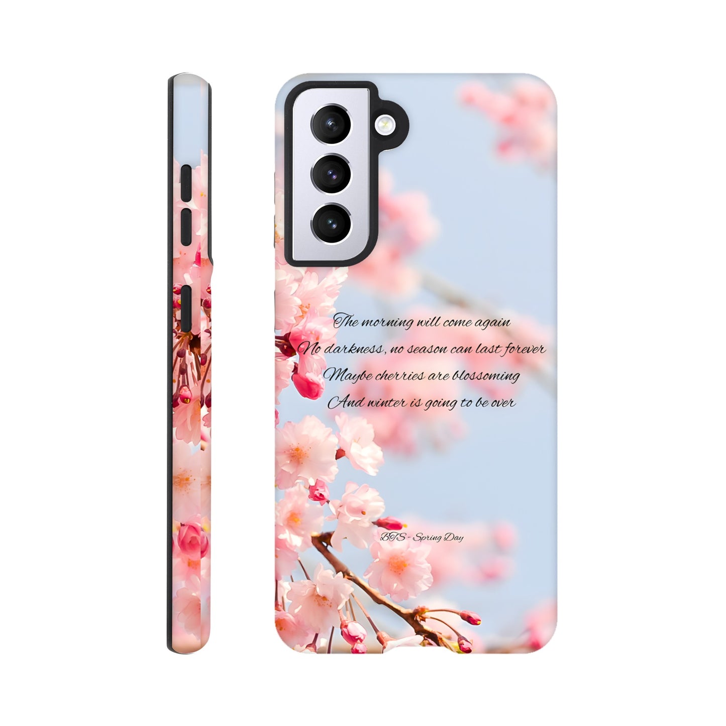 Protective Samsung case with BTS Spring Day themed design