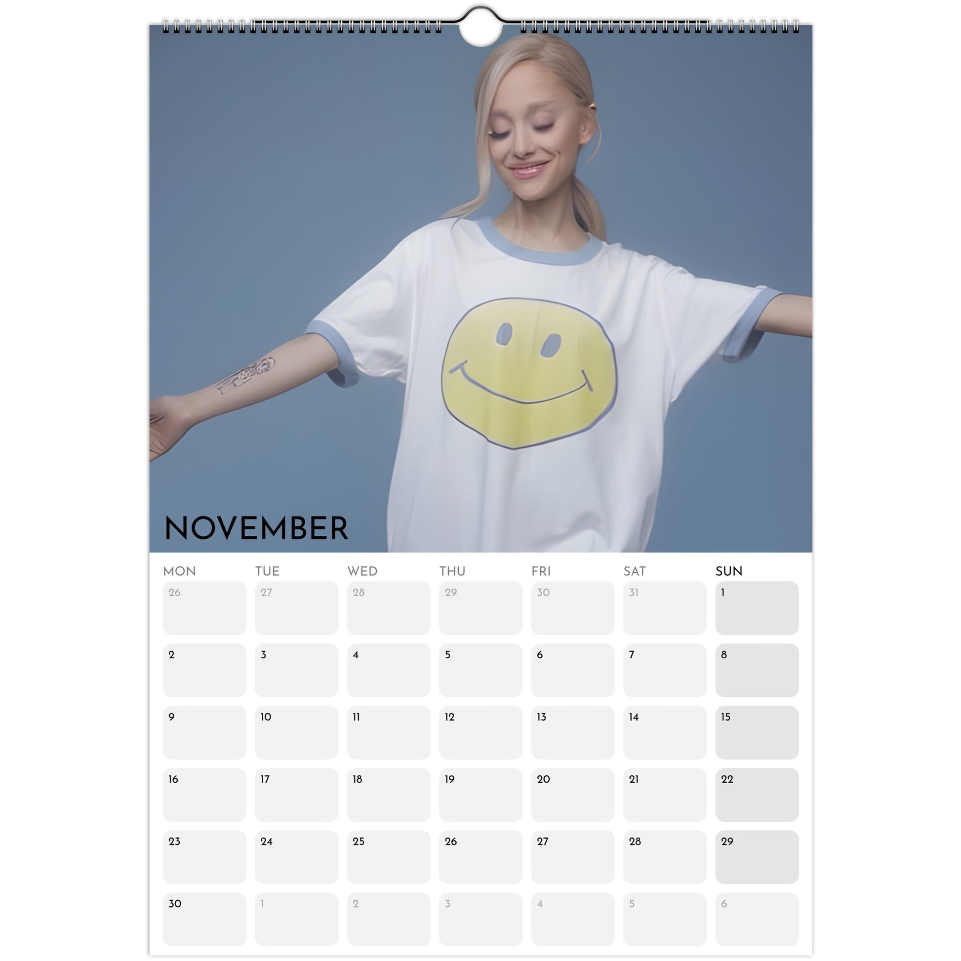 Ariana Grande 2026 A3 wall calendar November