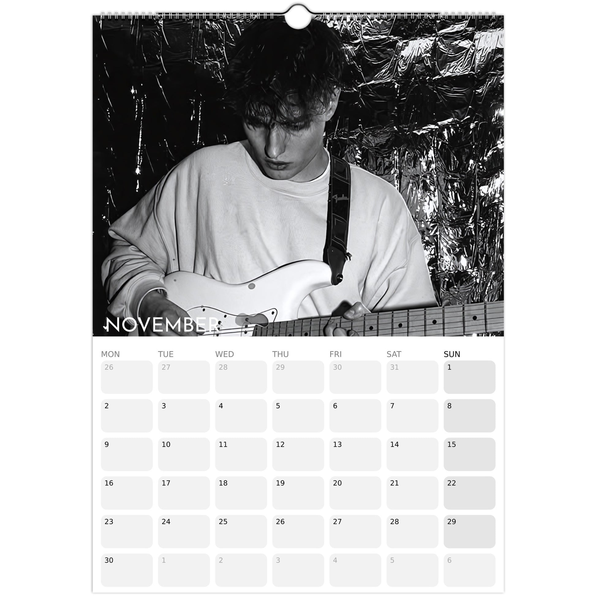 Sam Fender 2026 A3 wall calendar November