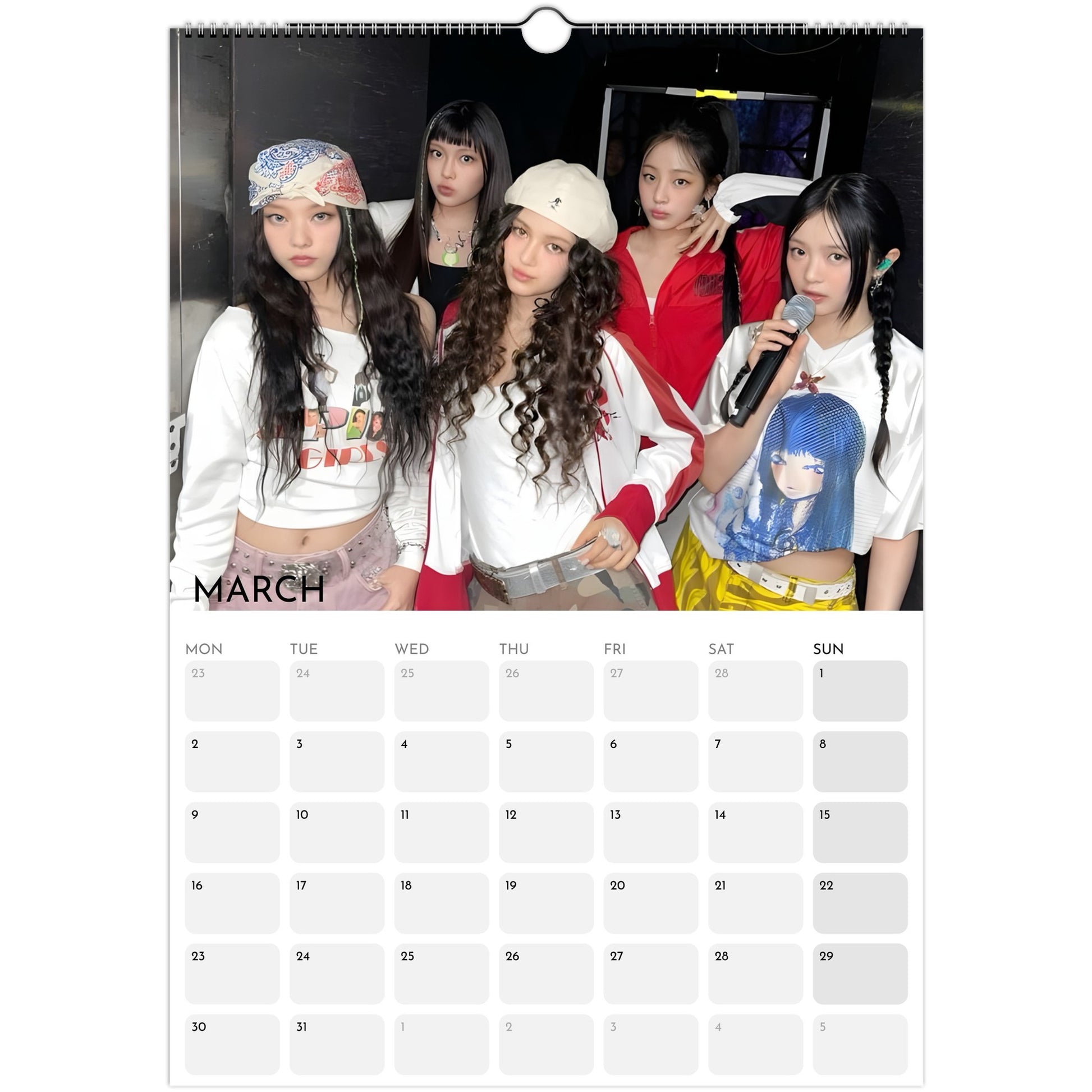 NewJeans 2026 A3 wall calendar March