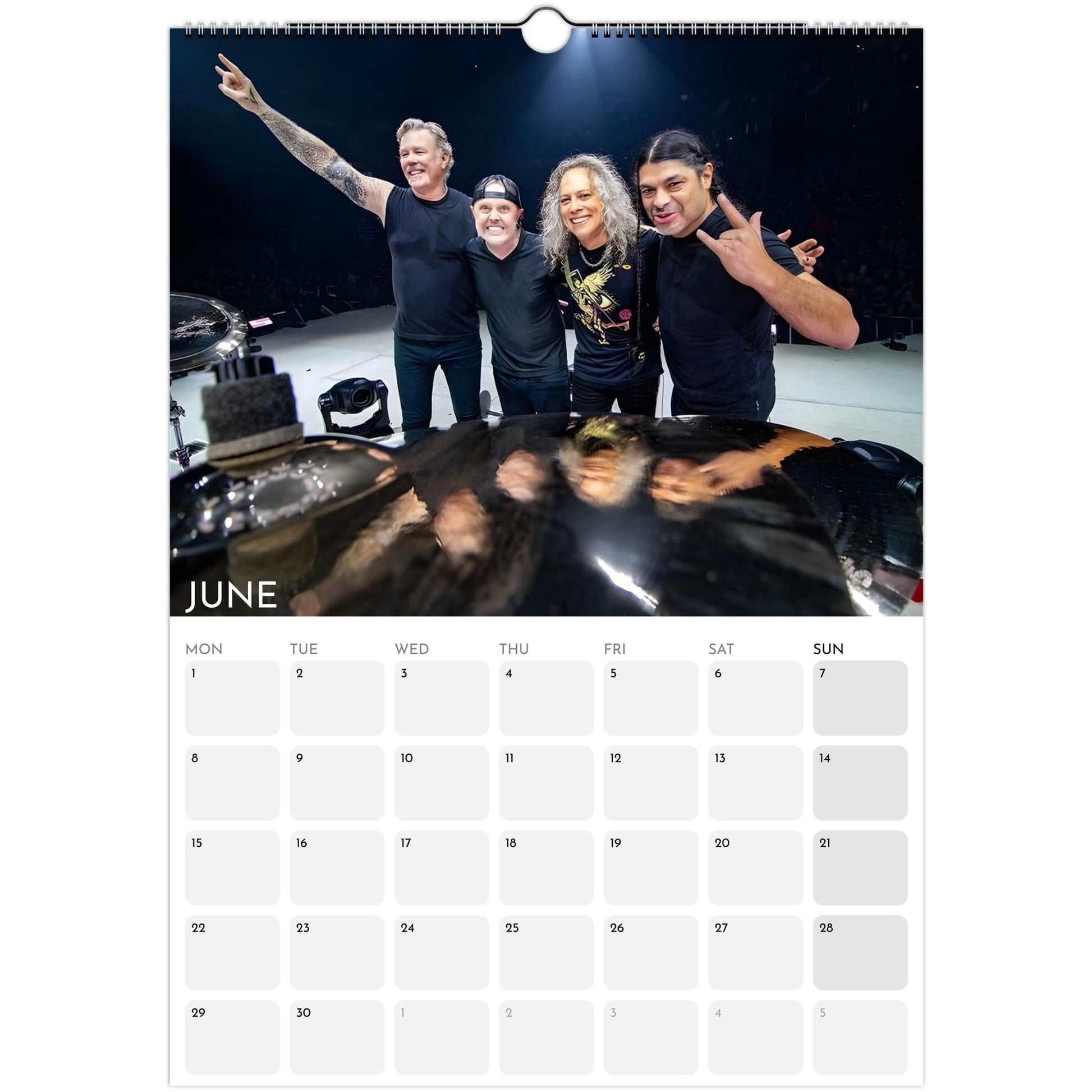Metallica 2026 A3 wall calendar June