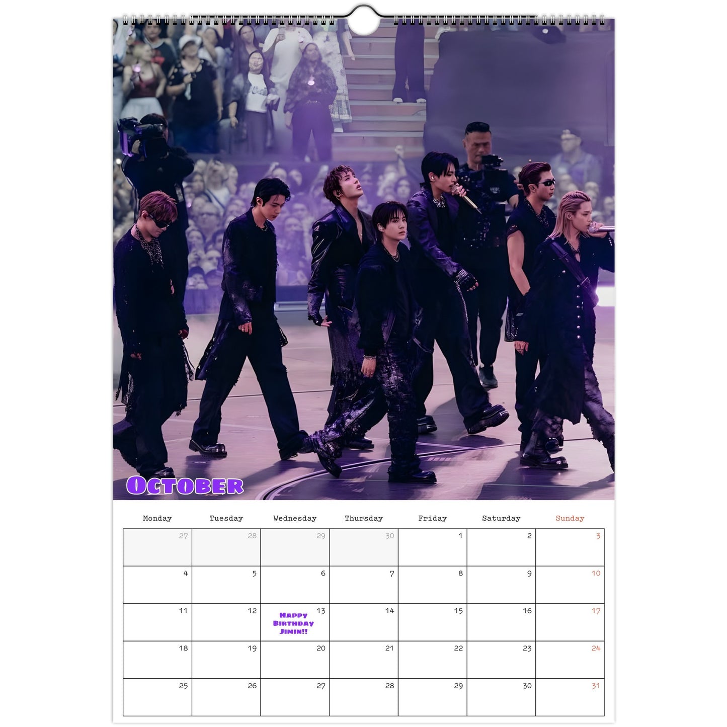 BTS  Calendar 2027 October page