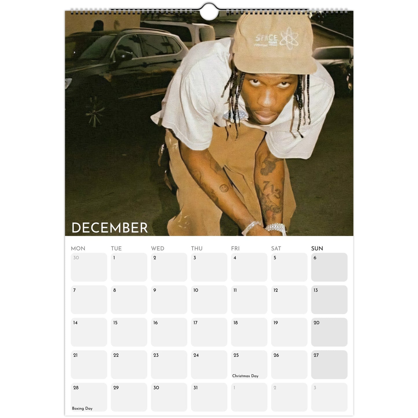 Travis Scott 2026 A3 wall calendar December
