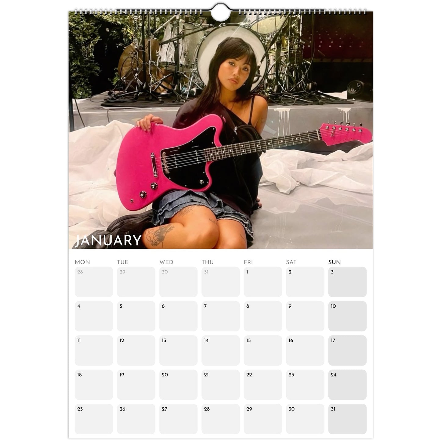 Beabadoobee 2026 A3 wall calendar January 2027