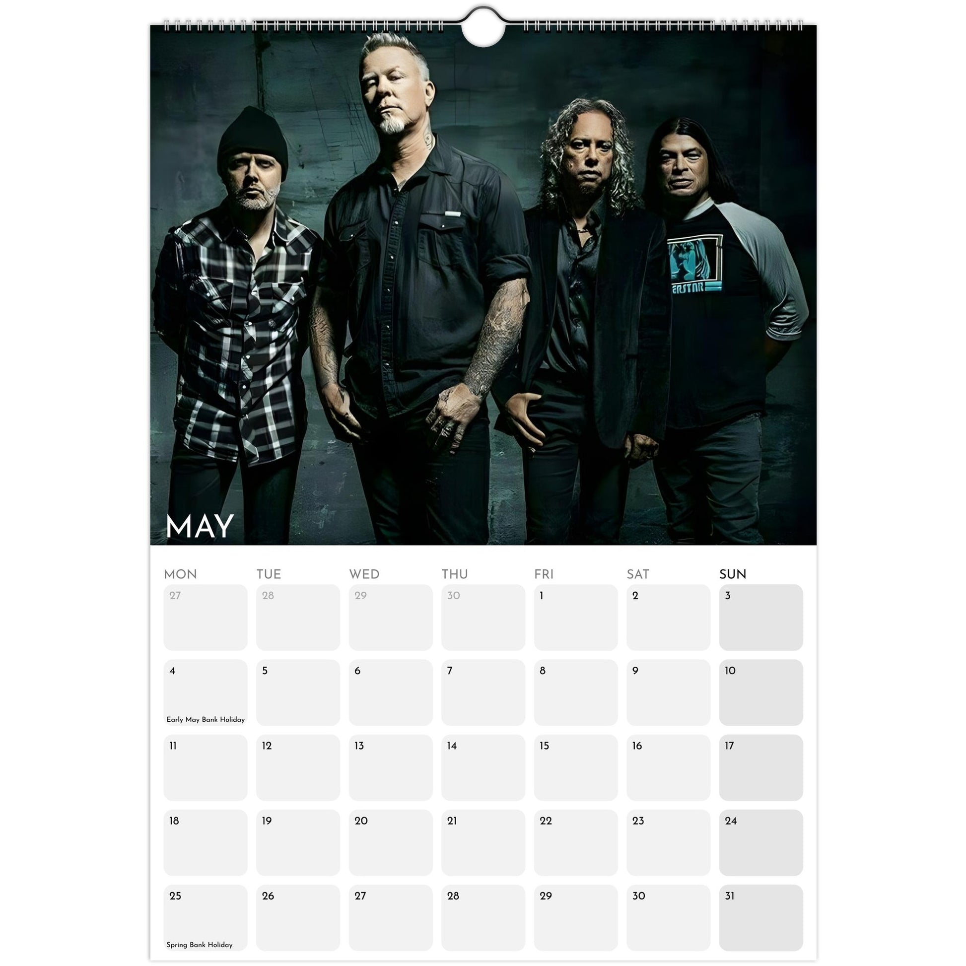 Metallica 2026 A3 wall calendar May