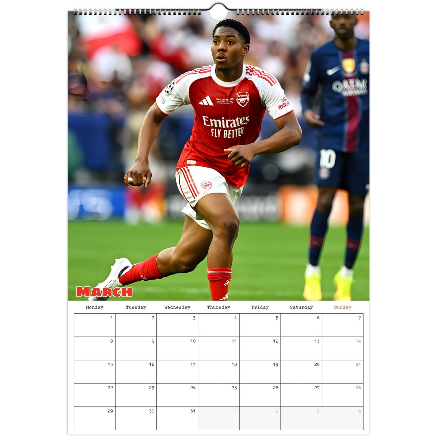 Arsenal Calendar March page