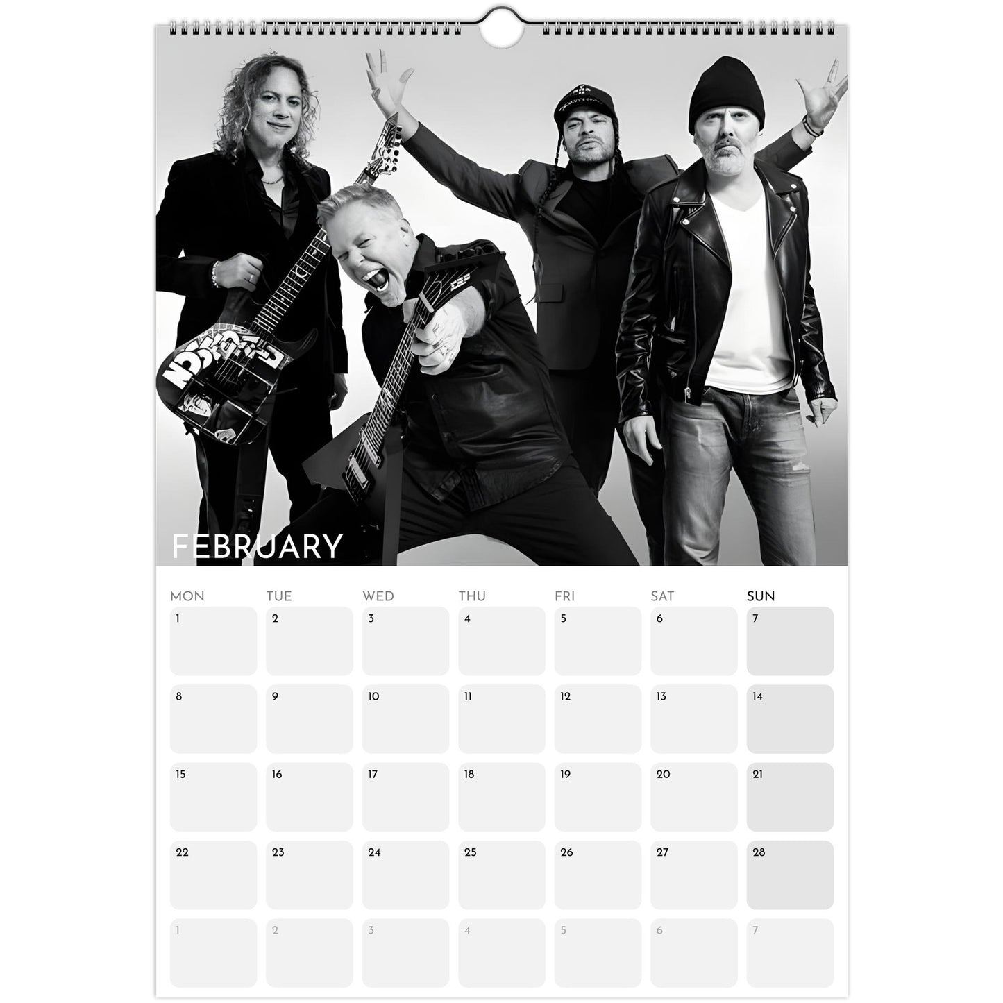 Metallica 2026 A3 wall calendar February 2027
