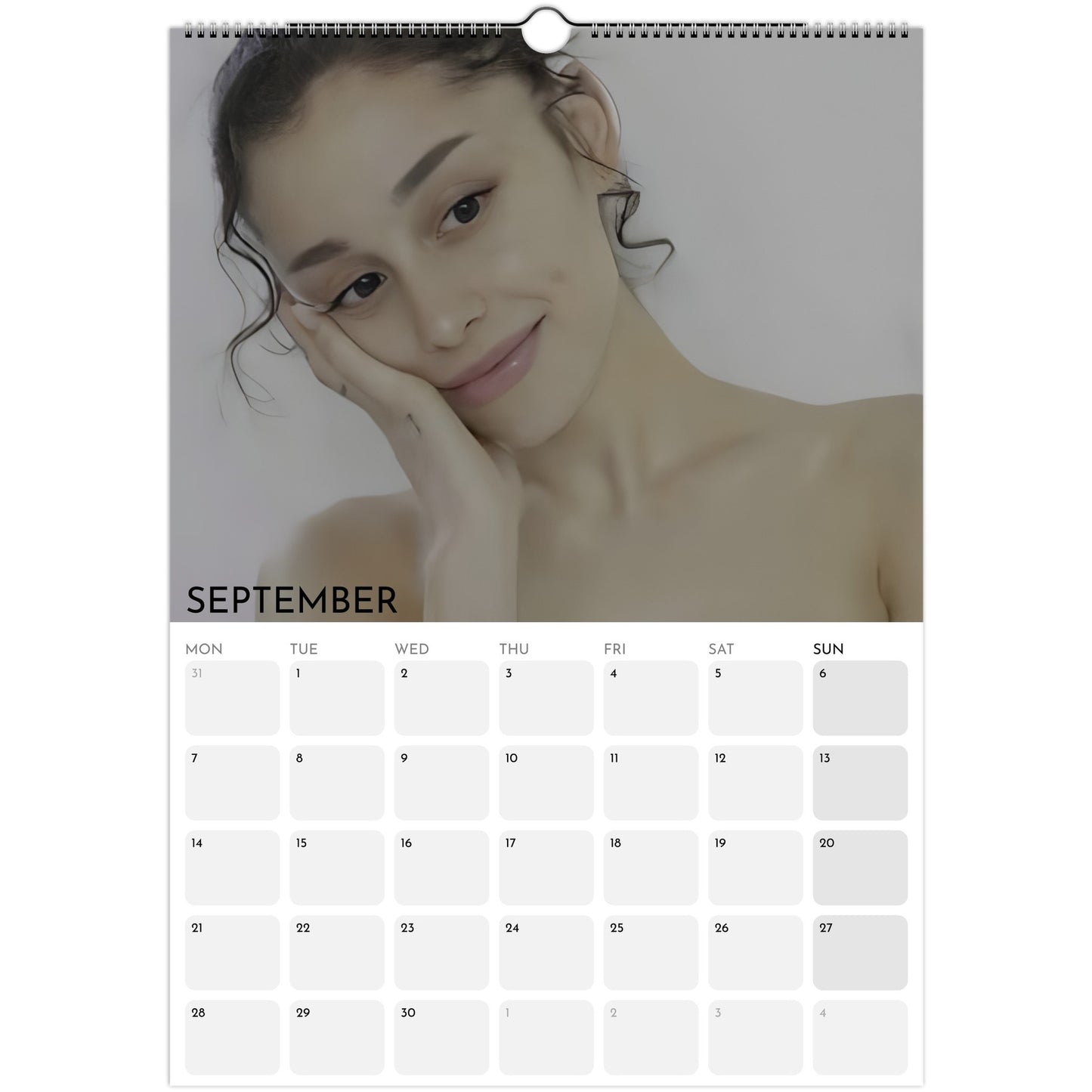 Ariana Grande 2026 A3 wall calendar September