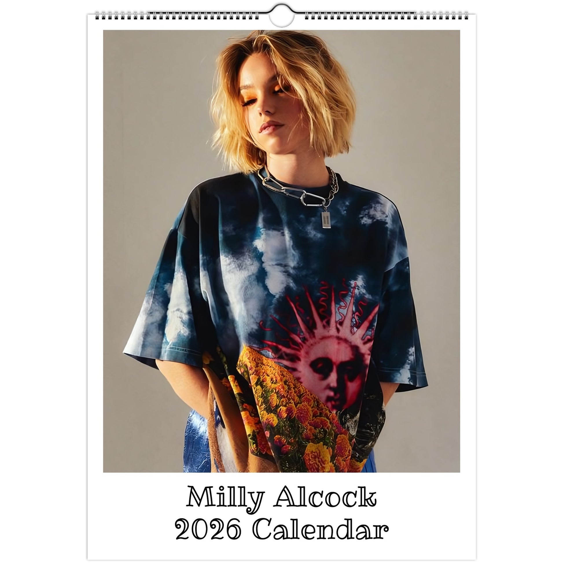 Milly Alcock Front Cover 2026 calendar page