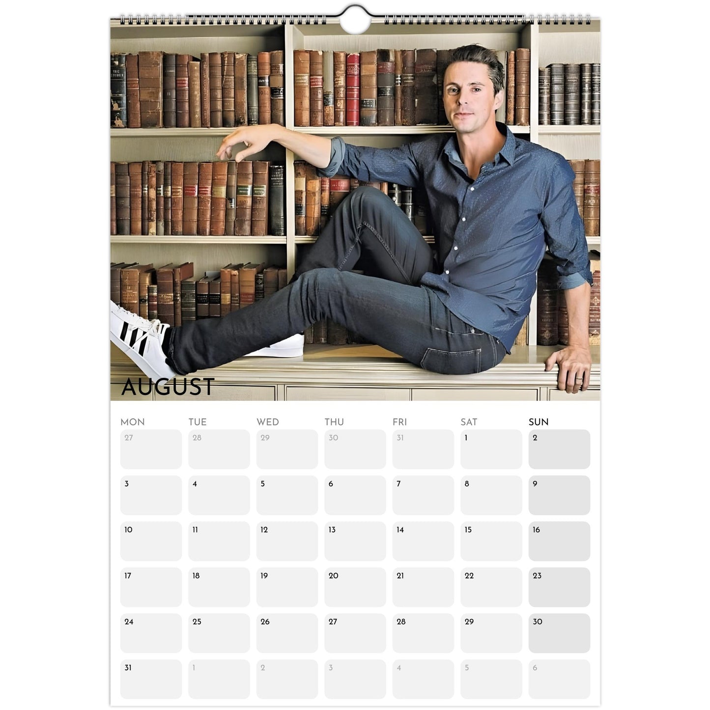 Matthew Goode 2026 A3 wall calendar August
