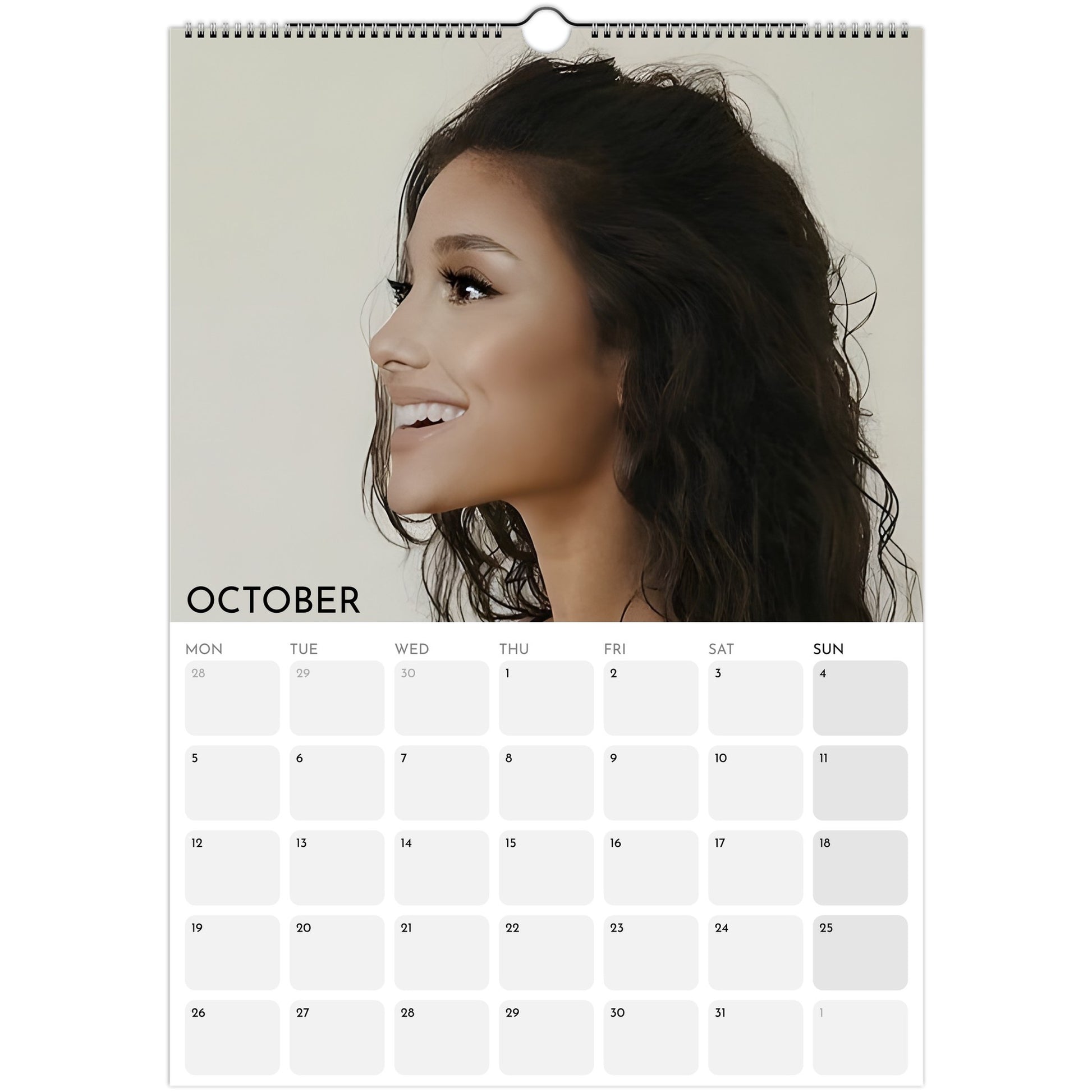 Ariana Grande 2026 A3 wall calendar October