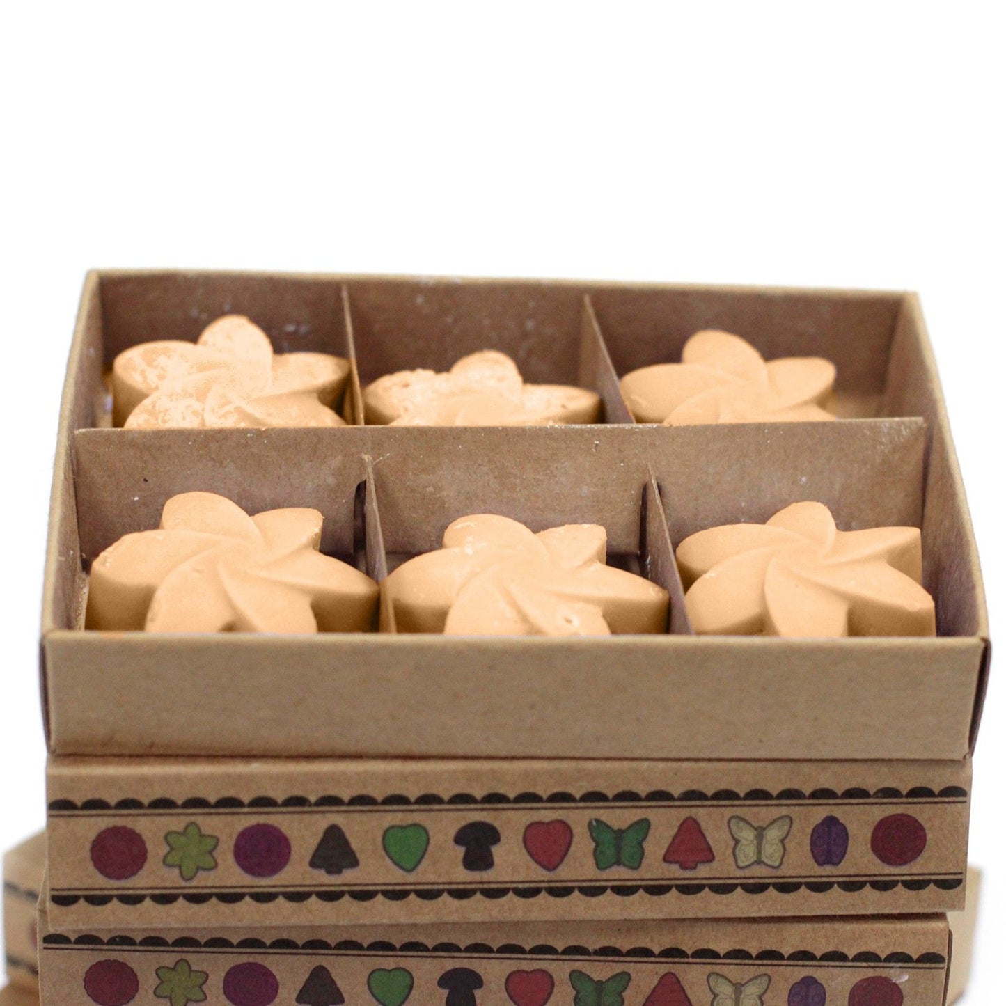 Midnight Jasmine soy wax melts arranged in eco‑friendly matchbox box