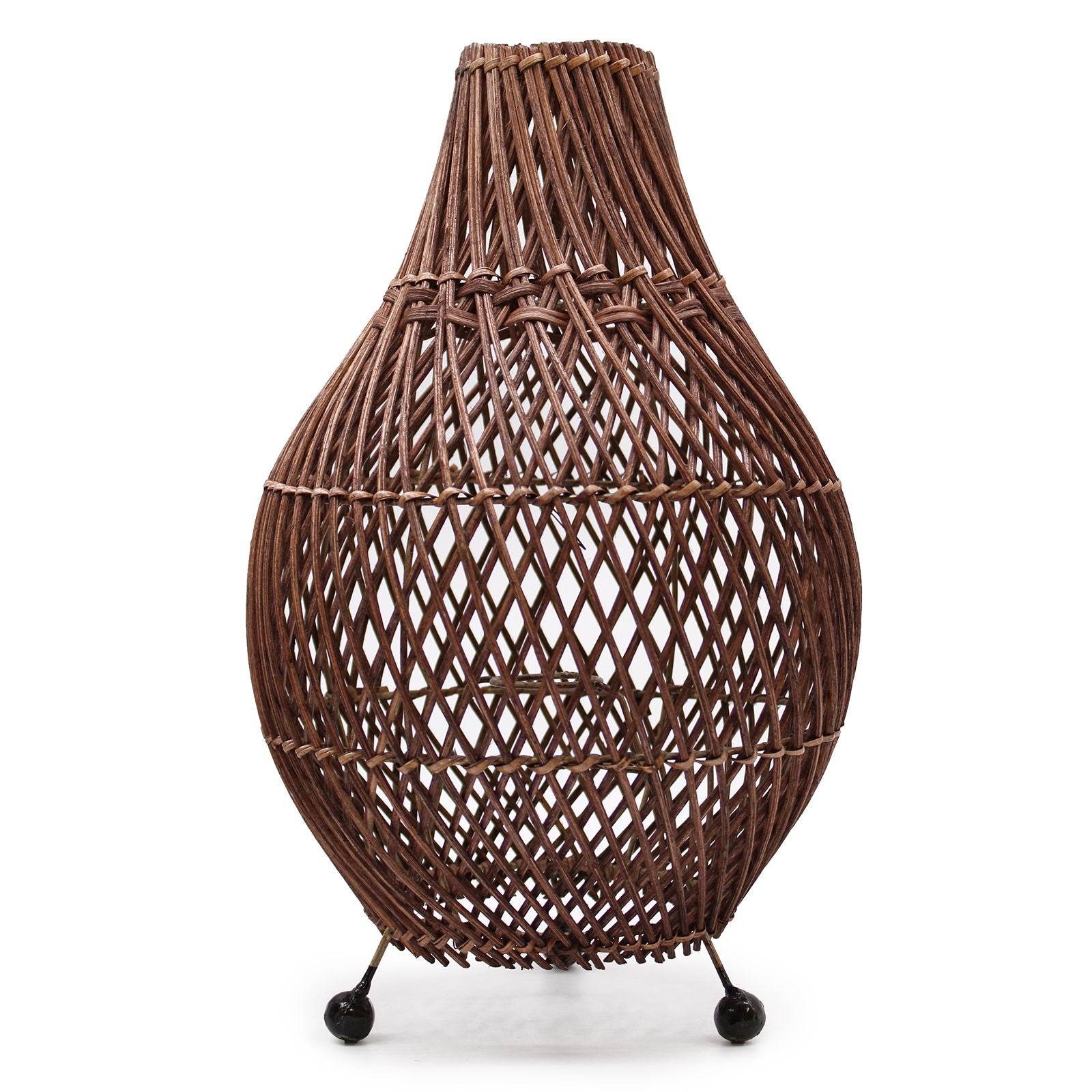 Boho style rattan lamp with warm ambient light