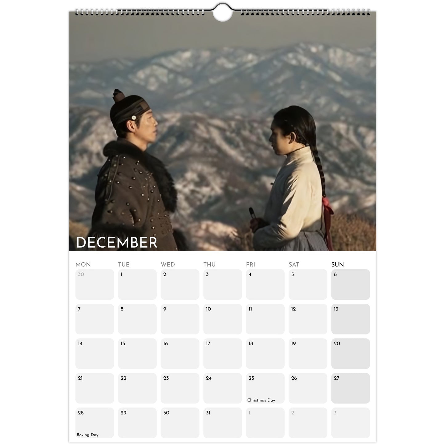 My Dearest 2026 A3 wall calendar December